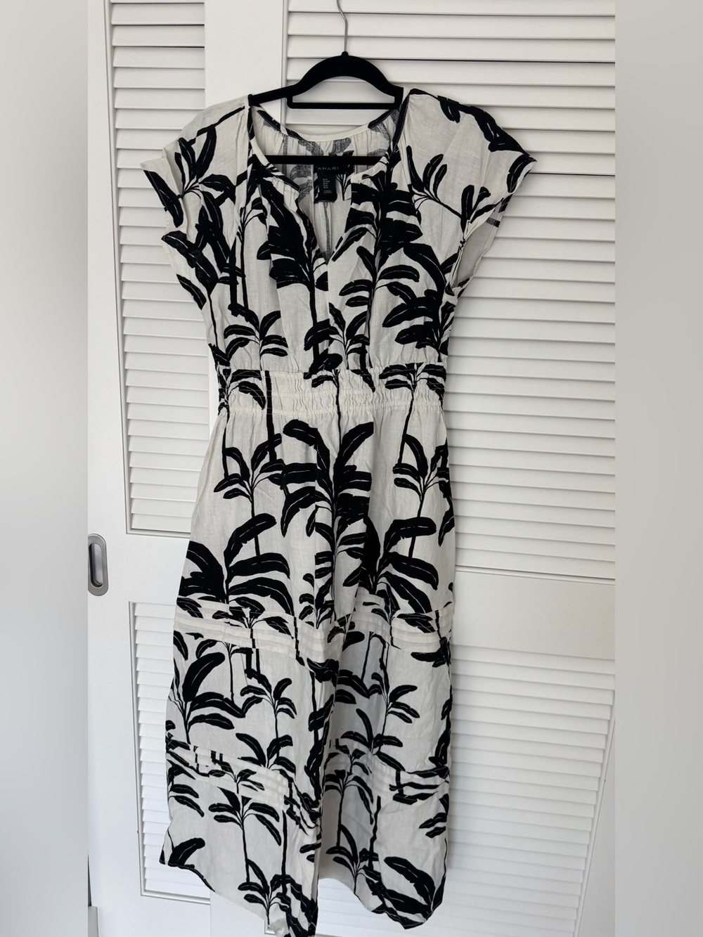 Black & White Tropical Print Dress